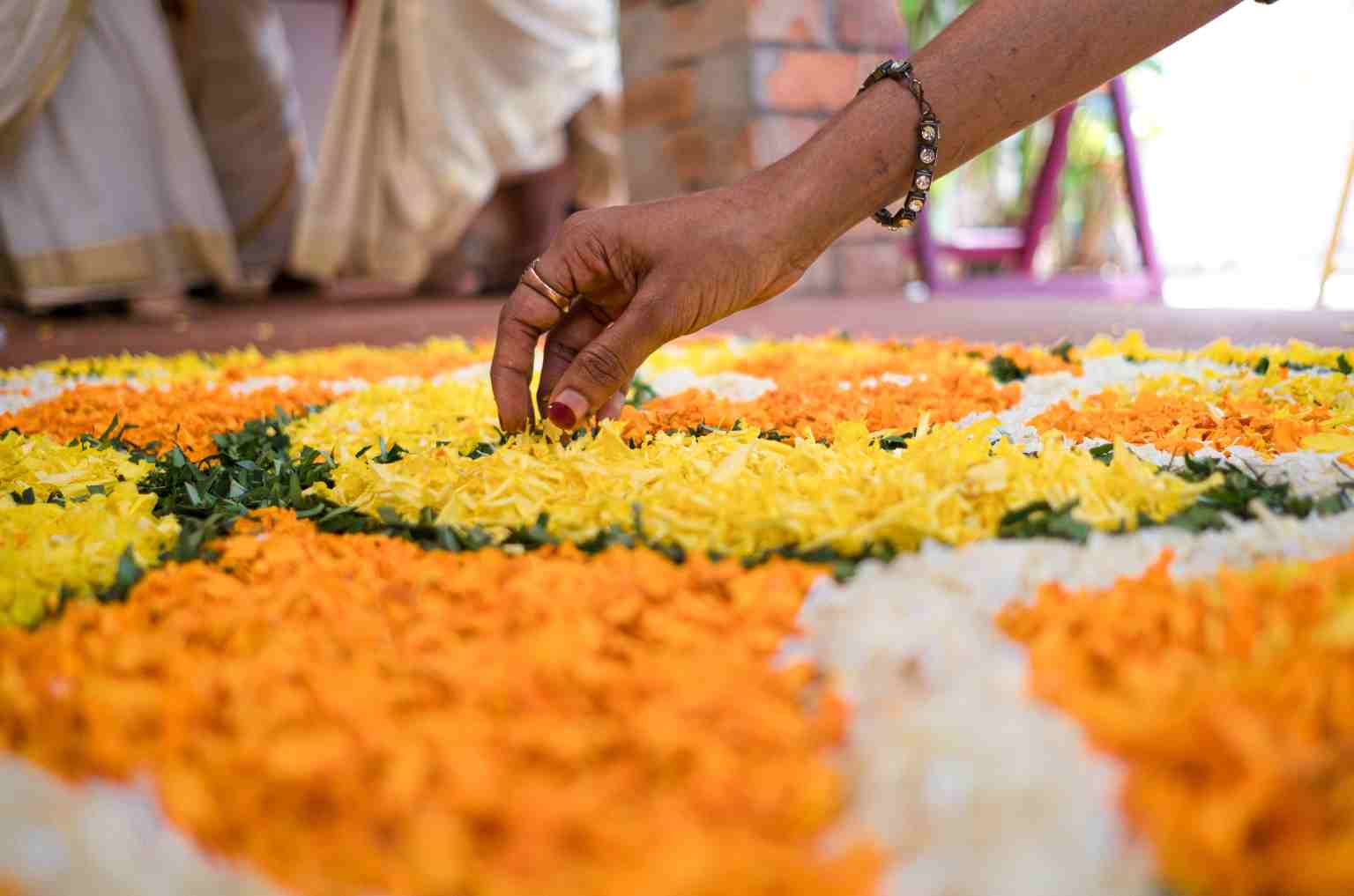 Creating Pookalam - A Floral Art Experience