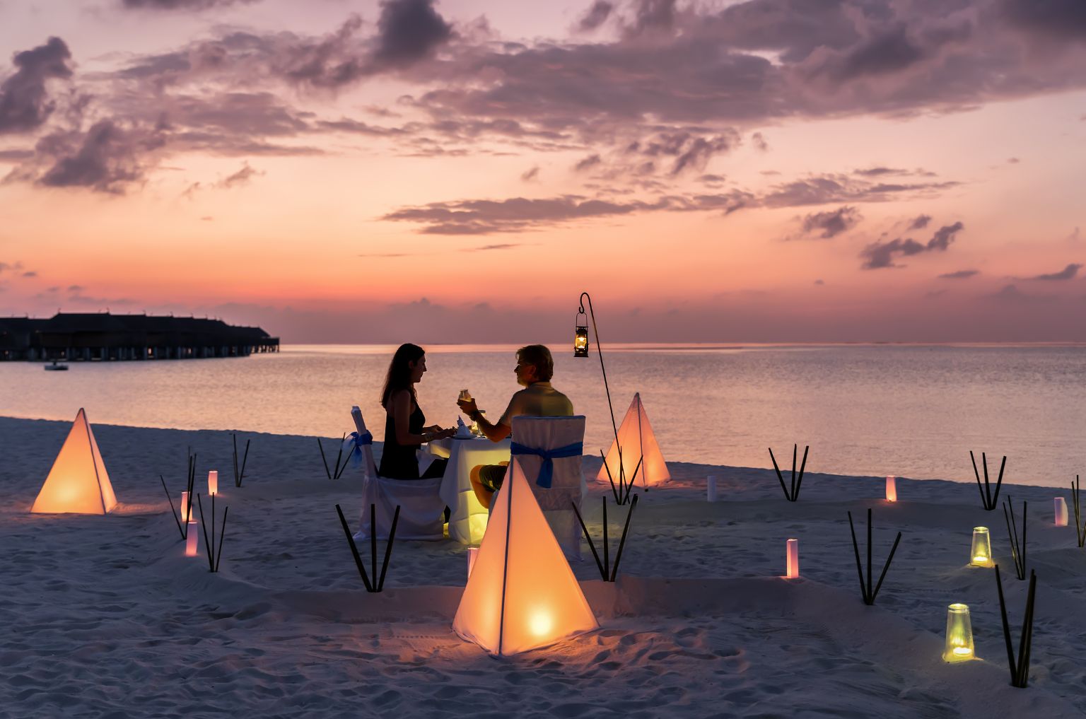 romantic private beach dinner