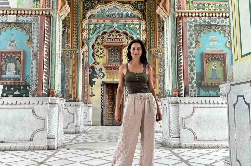 Traveler exploring Jaipur palace during a Golden Triangle day tour