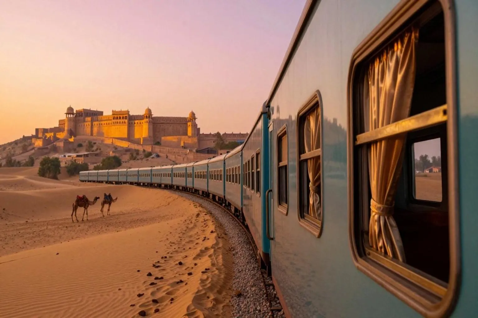 Luxury train journey through scenic India